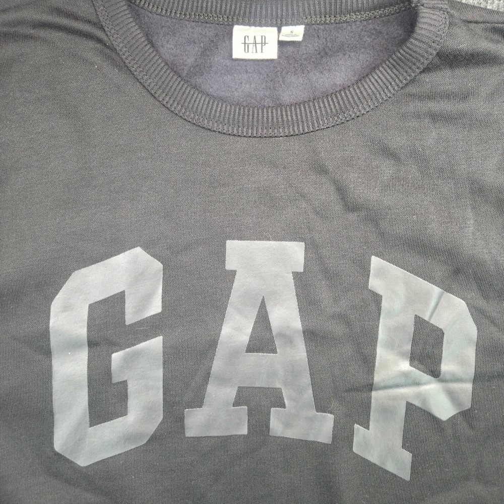 GAP Sweatshirt Mens Small Gray Cotton Blend Logo Crewneck Athleisure Casual Soft